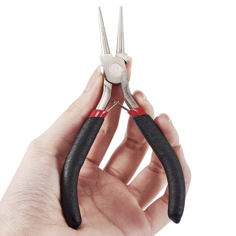 BB Beadthoven Beadthoven 1Set Round Nose Pliers Jewelry Tools for Memory Wire Looping Wrapping Beading Platinum Color 12.7cm/5 Inch Long - Image 3
